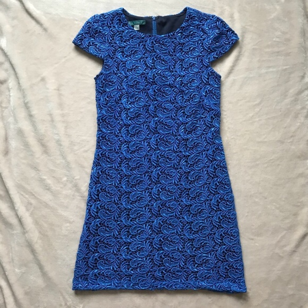 Pim & Larkin Bright Blue Eyelet Dress